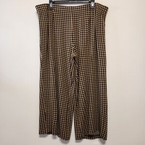 J. Jill Brown and Black Checkered Cropped Pants